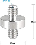 Adaptador de tornillo CAMVATE de doble extremo macho de 1/4"-20 macho a rosca macho de 1/4"-20