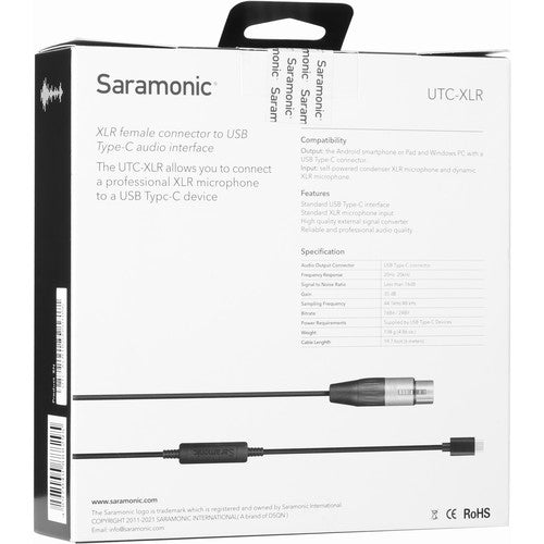 Cable Convertidor Saramonic UTC-XLR XLR a USB-C