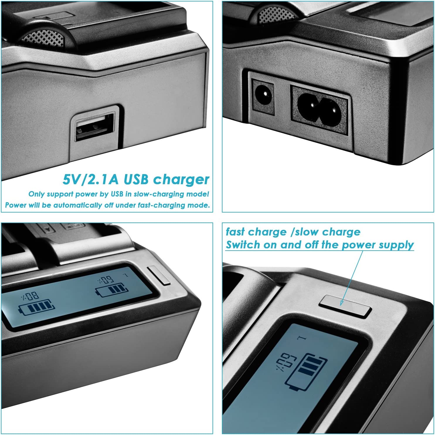 Cargador Dual digital Neewer para NPF