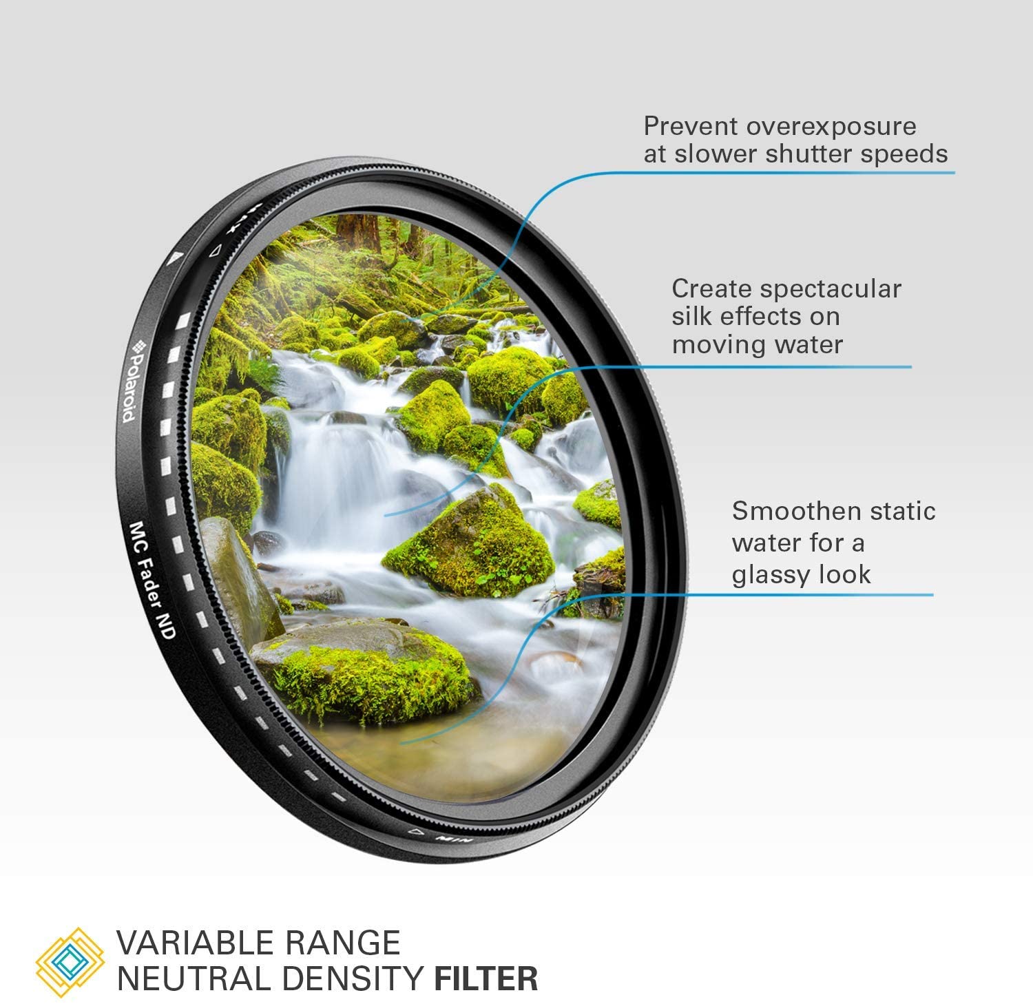 Filtro Fader Densidad Neutra (ND) 55mm Polaroid