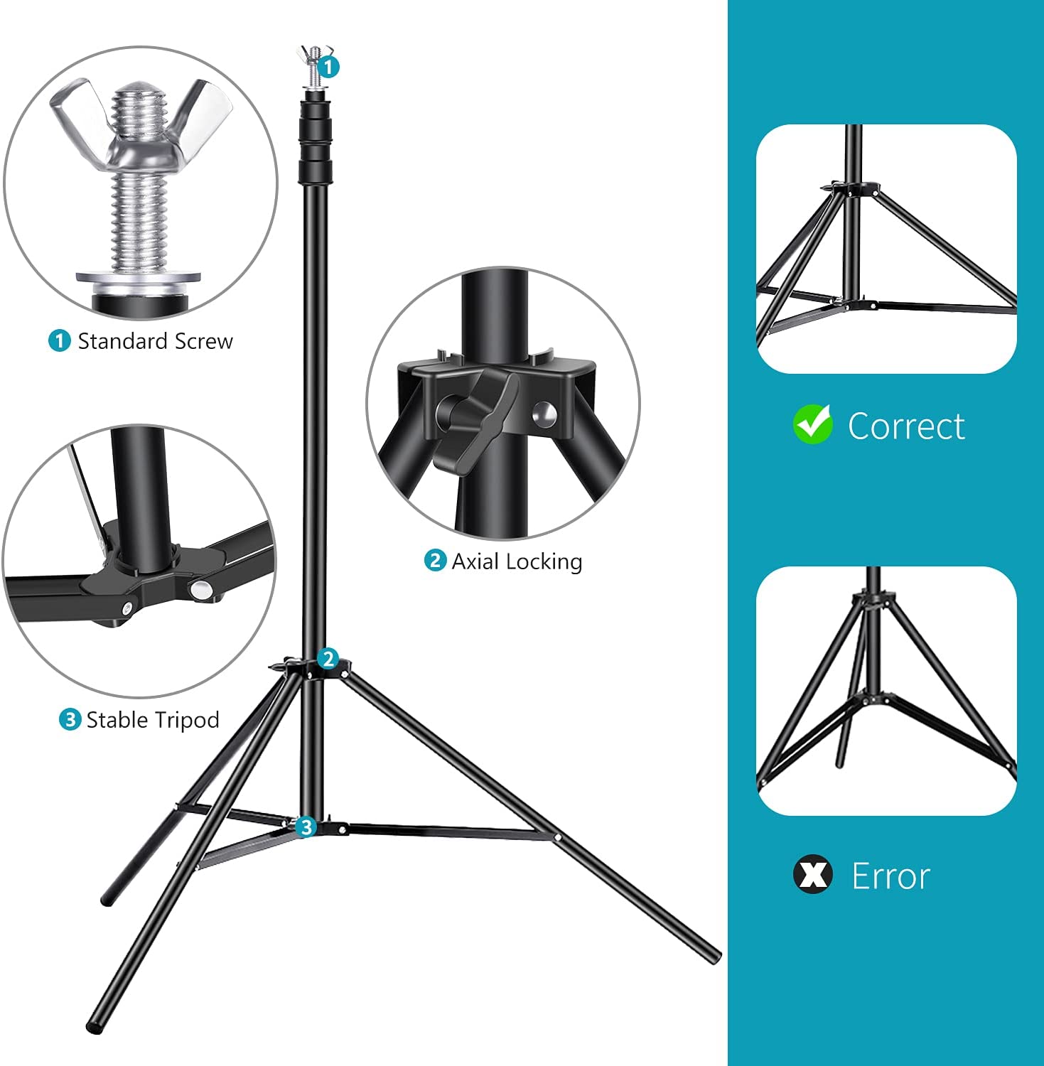 Kit Portafondos Neewer 2.10 x 3 mts con 6 pinzas y 2 bolsas arena