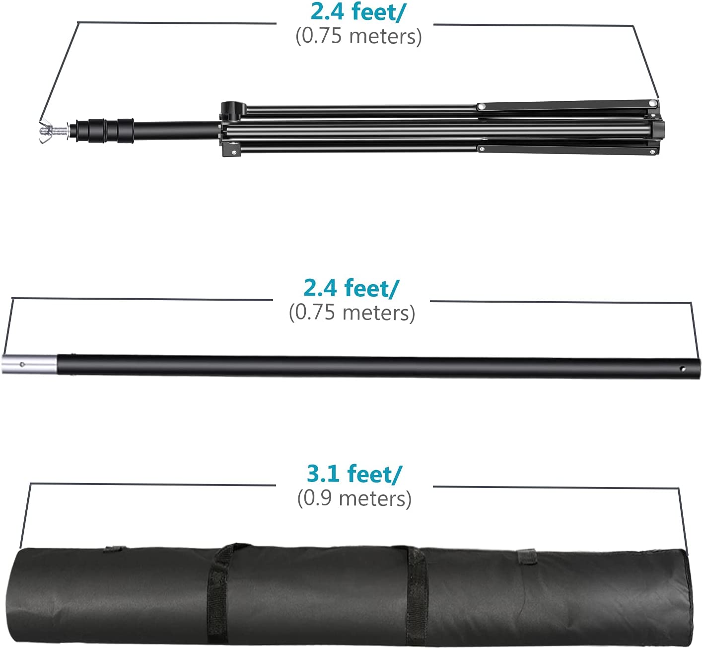 Kit Portafondos Neewer 2.10 x 3 mts con 6 pinzas y 2 bolsas arena