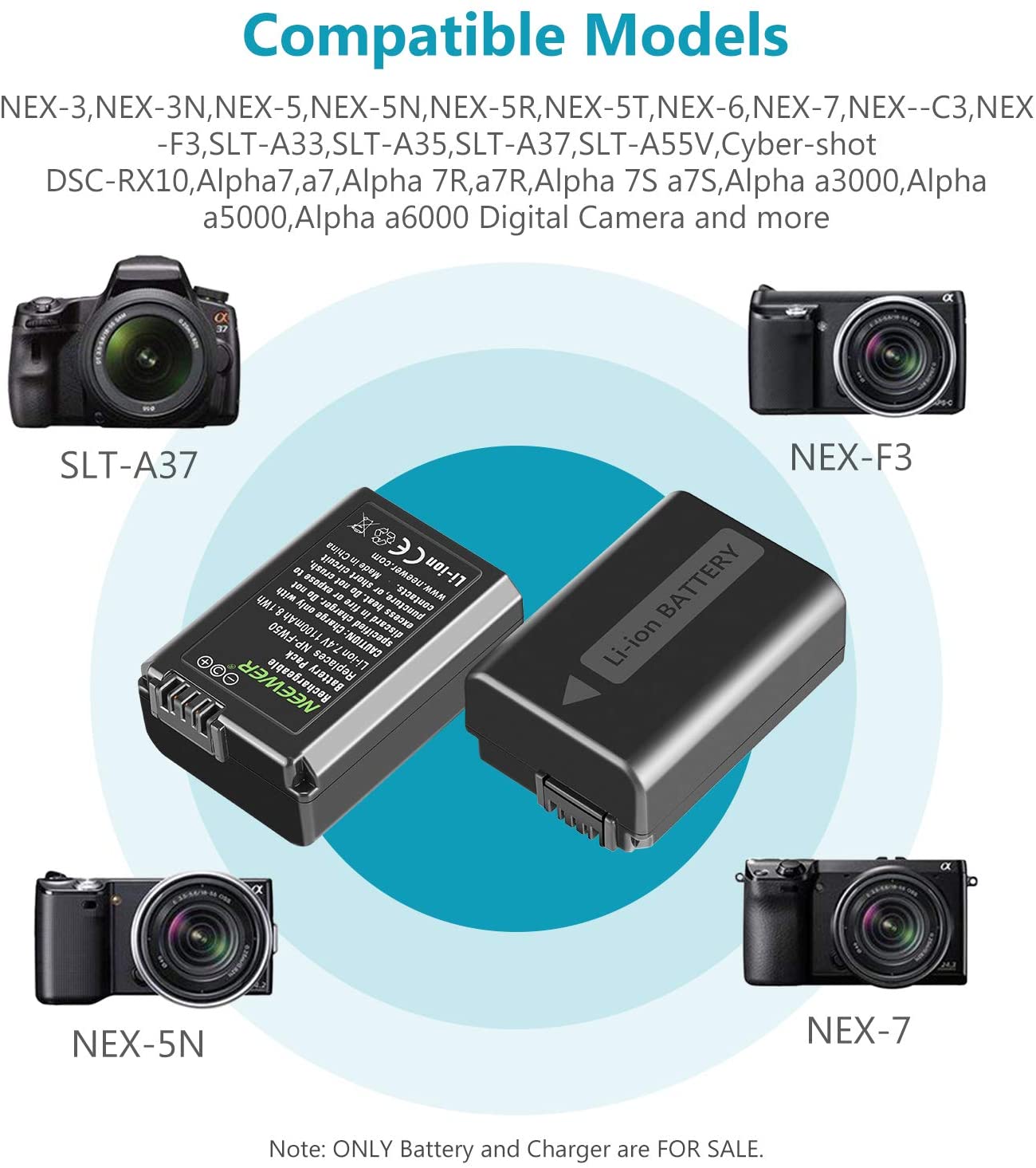 Kit de Cargador Neewer y 2 Baterías NP-FW50