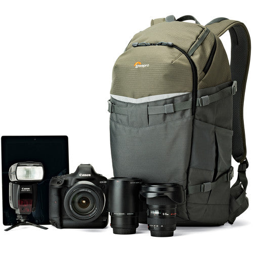 Estuche Lowepro Flipside Trek BP 450 AW Gris y Verde
