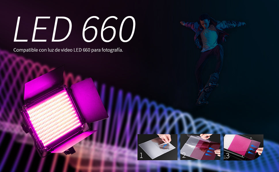 Kit de 8 Filtros de color Neewer para Lámpara Led 660