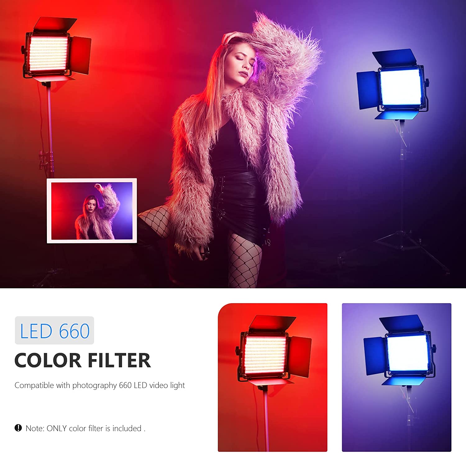 Kit de 8 Filtros de color Neewer para Lámpara Led 660