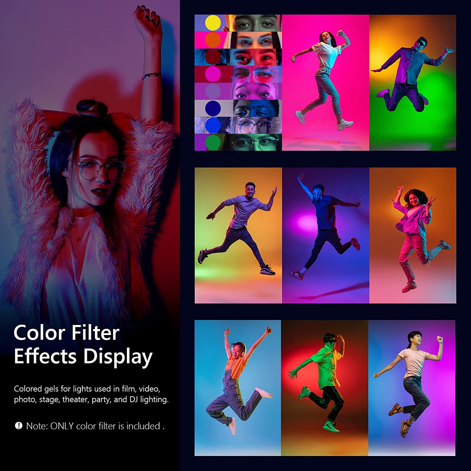 Kit de 8 Filtros de color Neewer para Lámpara Led 660