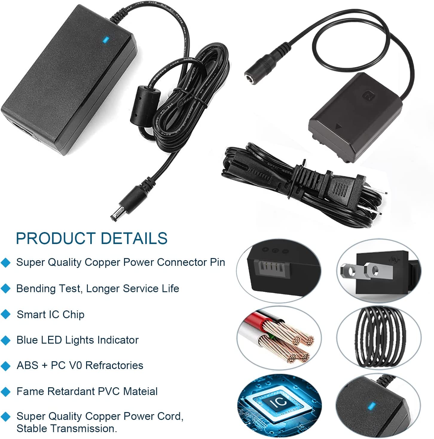 Adaptador A/C Y D/C Power 2000 AC-FZ100 para Sony A9,A7III, ARIII