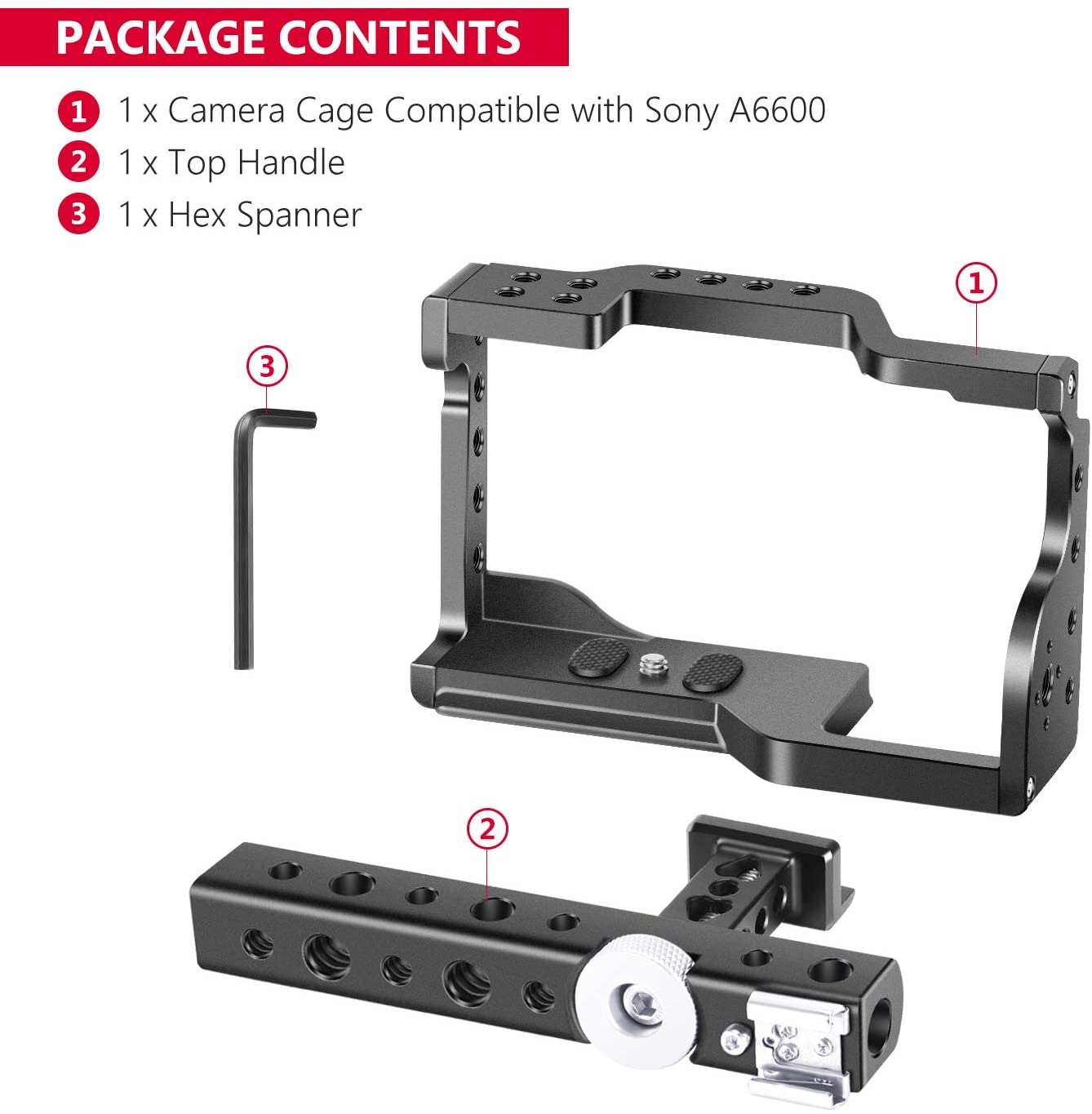 Soporte Jaula Neewer para Sony A6600 con maneral superior