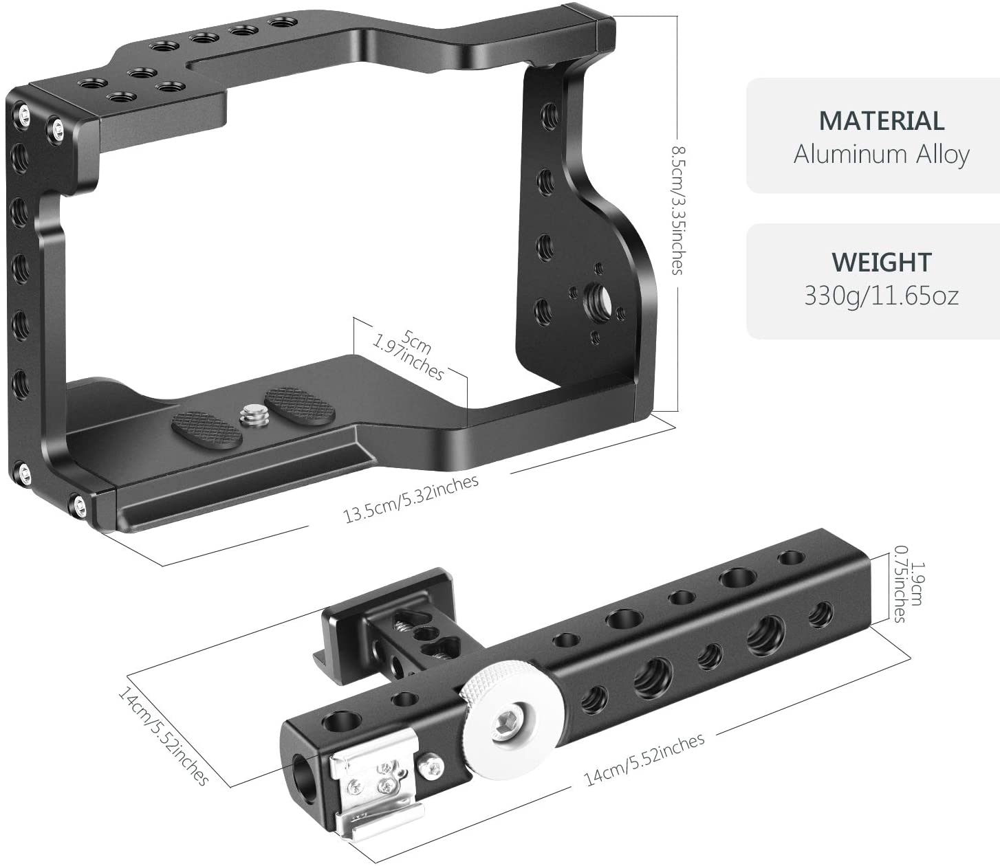 Soporte Jaula Neewer para Sony A6600 con maneral superior