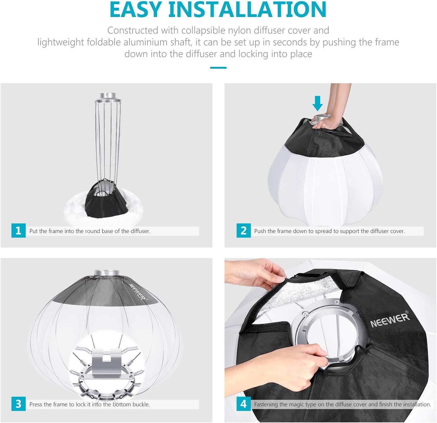 Difusor Neewer Globo Lantern 65 cms Montaje Bowens