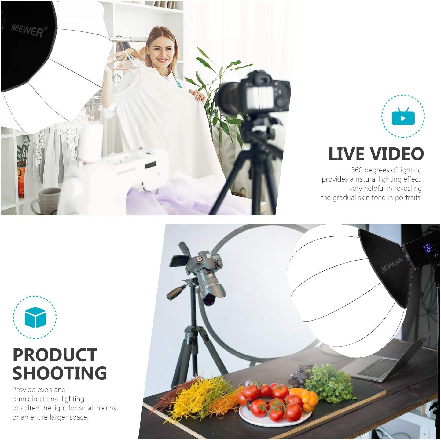 Difusor Neewer Globo Lantern 65 cms Montaje Bowens