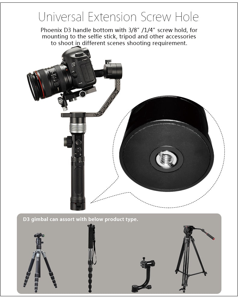Estabilizador AFI 3-Axis Handheld DSLR Camera