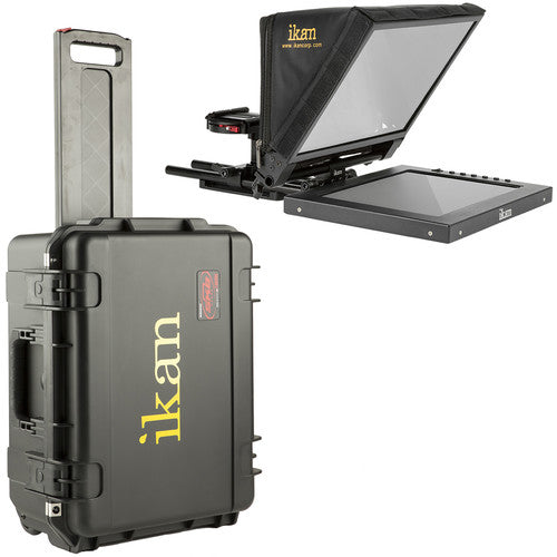 Kit de viaje de teleprompter ikan PT1200 12" con estuche rígido con ruedas
