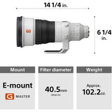 Lente Sony FE 400 mm F2.8 GM OSS (SEL400F28GM) 8