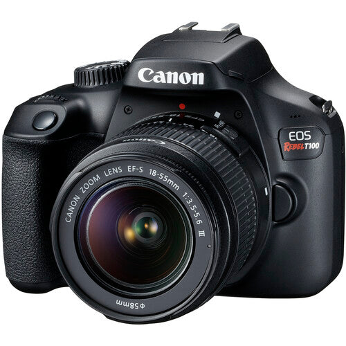 Cámara DSLR Canon EOS Rebel T100 con Lente EF-S 18–55mm f/4–5.6 STM (2628C003AA)