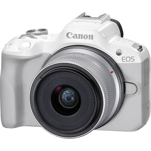 Cámara Mirrorless Canon EOS R50 con Lente RF-S 18-45mm F4.5-6.3 IS STM (White)