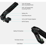 Asa superior Tilta Xeno con tornillo de posicionamiento de 1/4"-20 (TA-XTH1-B) (negra)