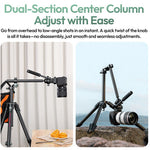 Trípie ULANZI JJ06 de de vídeo de fibra de carbono de 73"