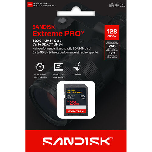 Tarjeta SanDisk Extreme PRO SDXC de 128GB 250 MB/s