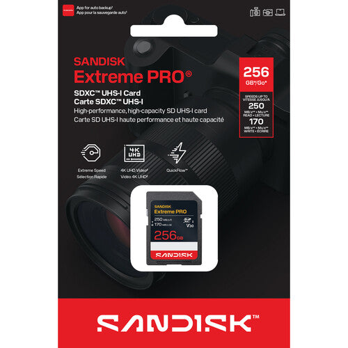 Tarjeta SanDisk Extreme PRO SDXC de 256GB 250MB/s