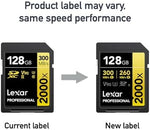Tarjeta Lexar Professional SDXC de 128GB 300MB/s 2000x