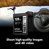 Kit de 2 tarjetas Lexar Profesional 128GB 250 MB/s 4