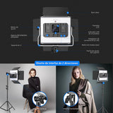 Kit de 2 lámpara Neewer LED- NL660 APP RGB y Pedestales 3