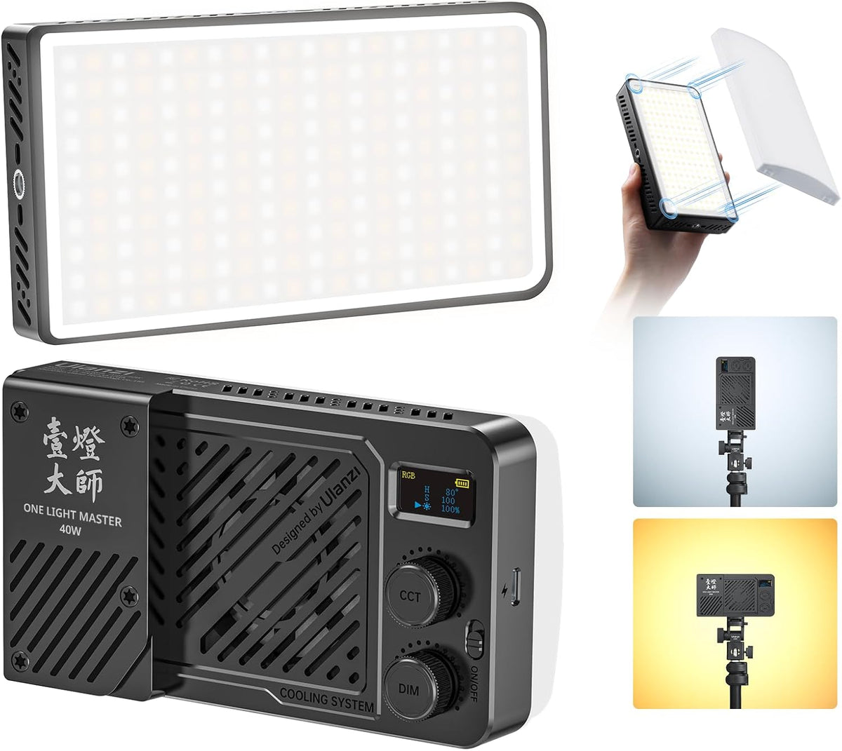 Lámpara Ulanzi LM-P40Bi (L129) Portable Video Light 40W