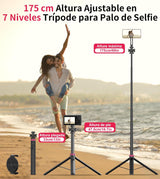 Minitripié y Selfie Stick Gahenwo 175 cms Magnético 8