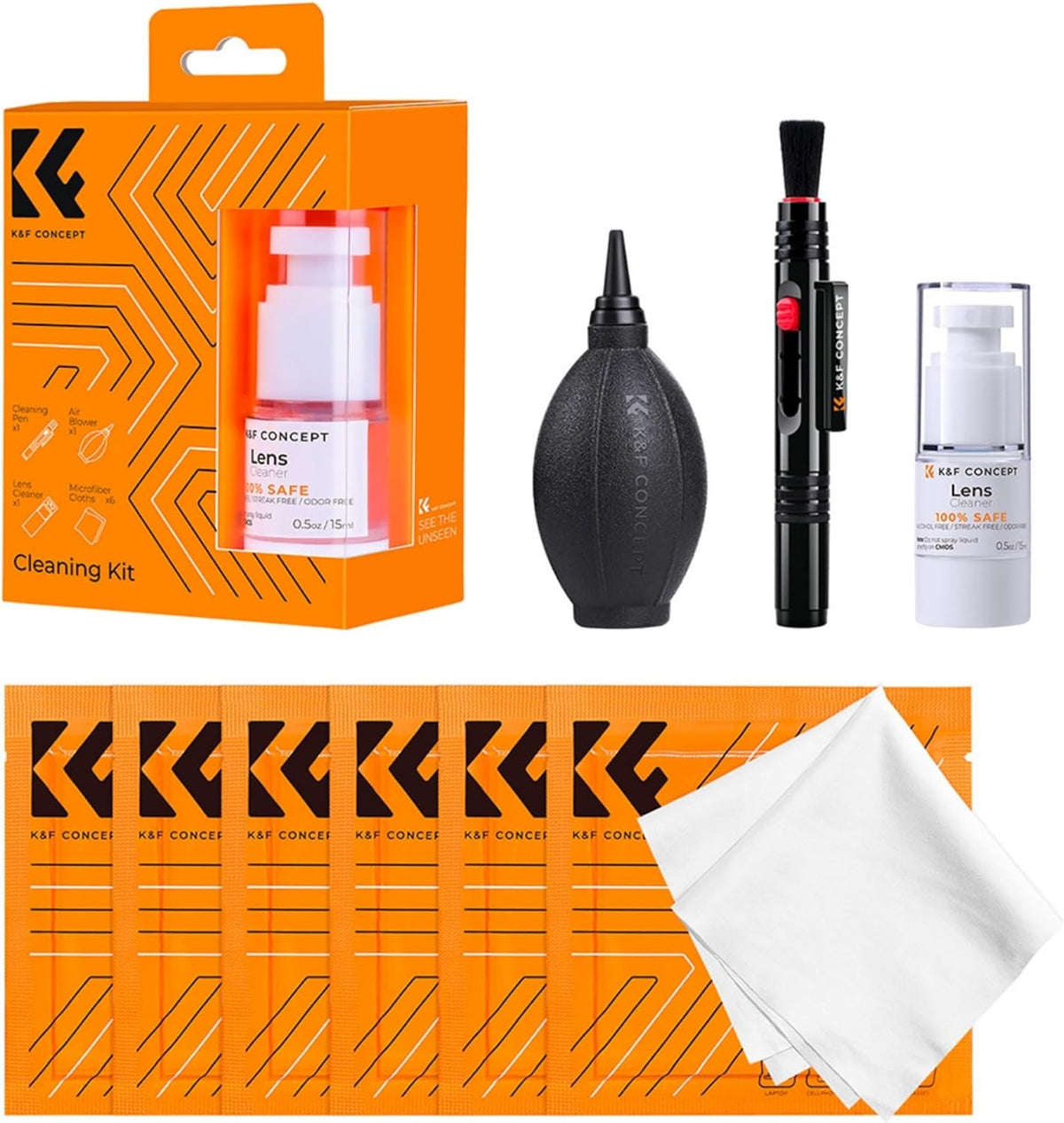 Kit de Limpieza 4 en 1 K&F Concept para Lentes y Filtros