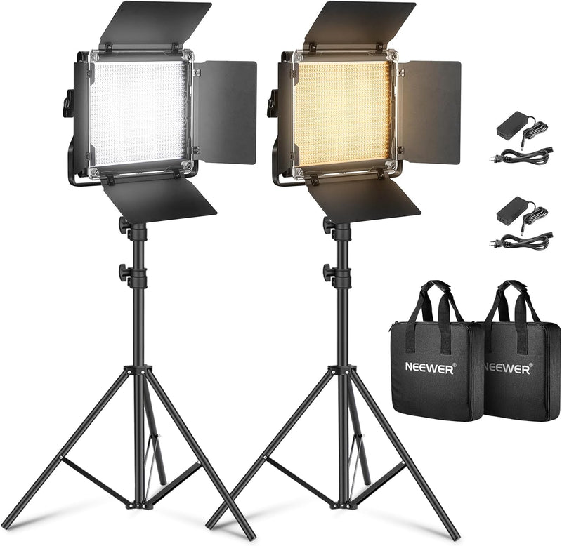Kit de 2 Lámparas Neewer RED / BLUE, LED-NL660 LED Bicolor con Pedestales