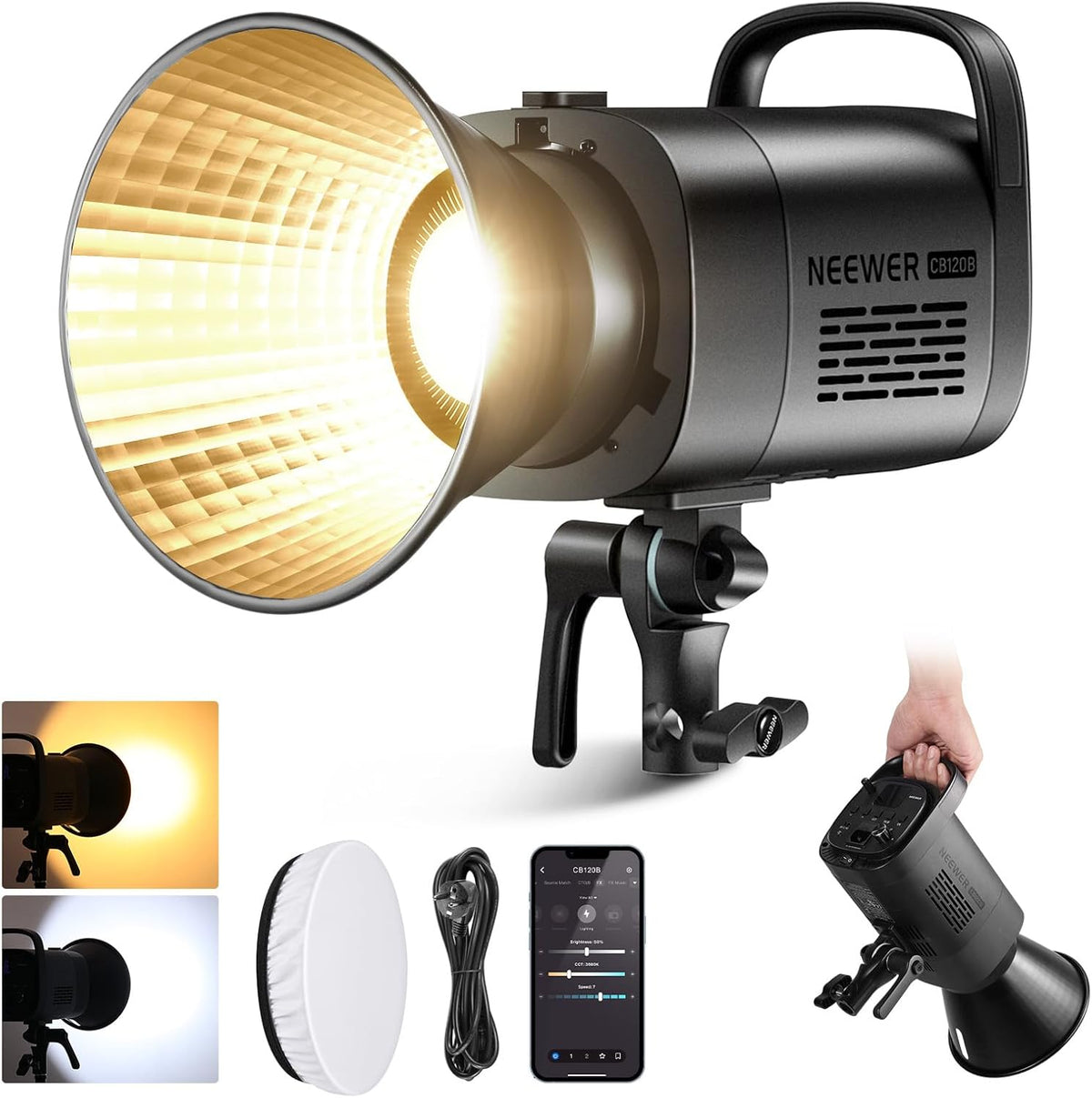 NEEWER CB120B 120W Luz Video LED con 2.4G y Control de App Bicolor