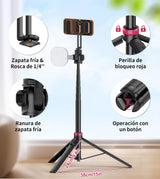 Minitripié y Selfie Stick Gahenwo 175 cms Magnético 2