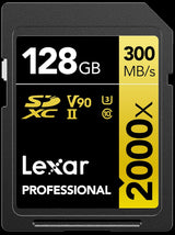Tarjeta Lexar Professional SDXC de 128GB 300MB/s 2000x 1