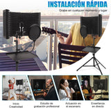 Kit Escudo Acústico de Aislamiento con Pedestal y Filtro Antipop Zerdie 4