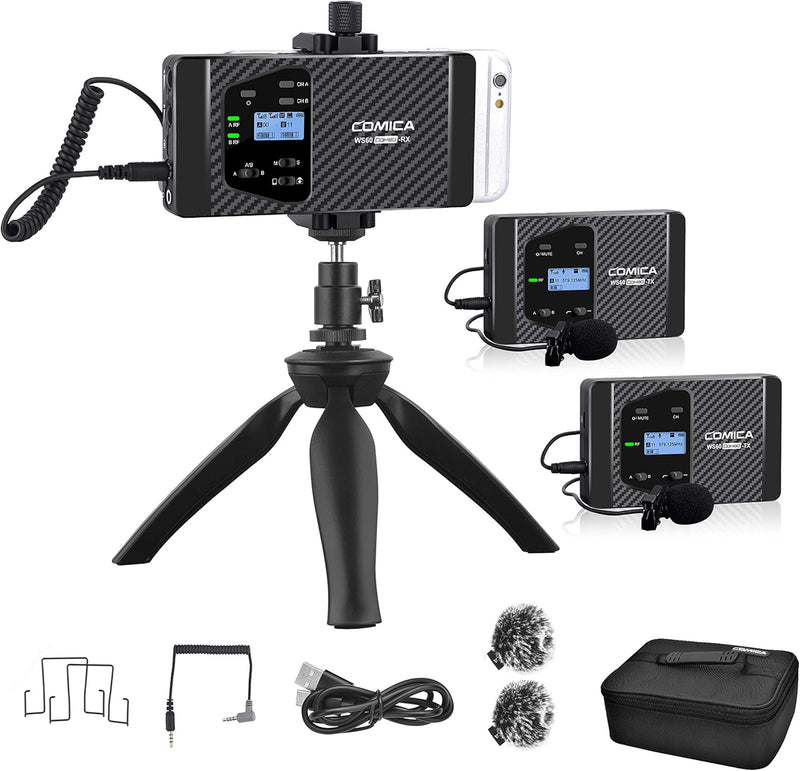 Kit Micrófono Dual Lavalier Comica CVM-WS60 Combo