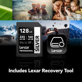 Tarjeta Lexar Profesional 128GB Silver Plus 255MB/s 7