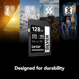 Tarjeta Lexar Profesional 128GB Silver Plus 255MB/s 5