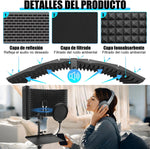 Kit Escudo Acústico de Aislamiento con Pedestal y Filtro Antipop Zerdie