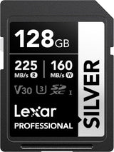 Tarjeta Lexar Profesional 128GB Silver Plus 255MB/s 1
