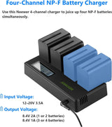 Kit de Cargador Cuadrúple y 4 baterías NP-F970 Neewer 4