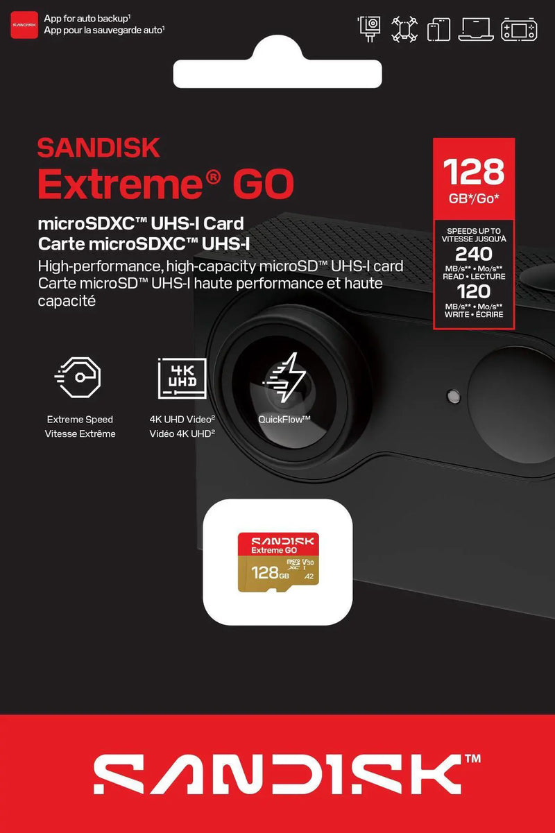 Tarjeta SanDisk Extreme GO MicroSDXC 128GB 240MB/s
