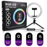 Lámpara de Anillo de 12" RGB MJ30 con Pedestal 2