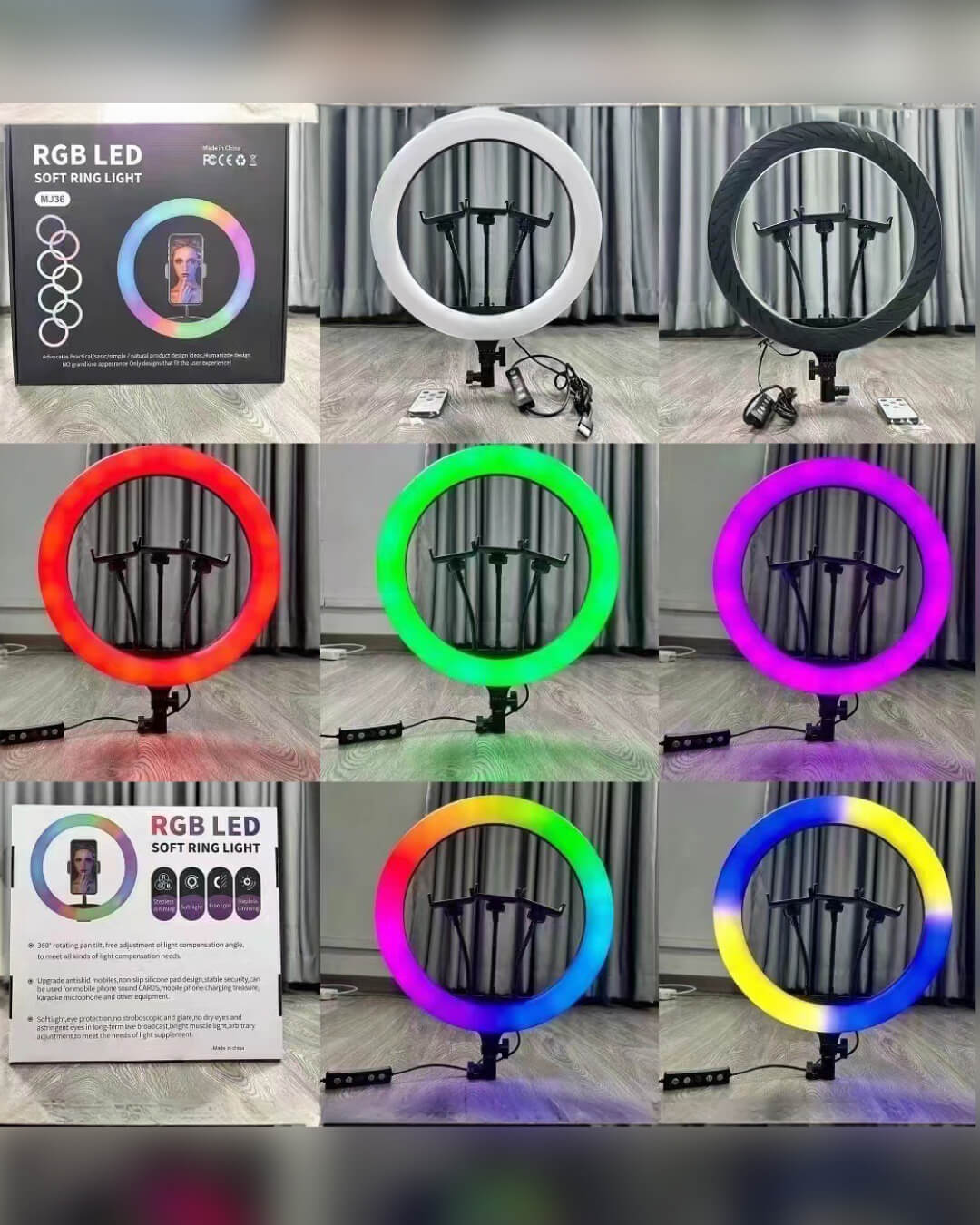 Lámpara de Anillo de 14" RGB MJ36
