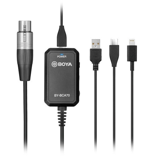 Audio Adaptador Boya BY-BCA70 Micrófonos XLR a Celulares