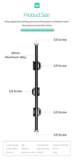 Barra Transversal con 4 Cabezas para Tripié