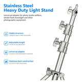 Pedestal para lámpara Neewer 3 mts plateado Heavy Duty 2
