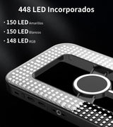 Kit VideoRig con lámpara 448 RGB Led Magnético con Minitripié 5