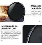 filtro ND K&F ANEO CONCEPT ND2-ND400 con atenuador vaiable 55 mm 6